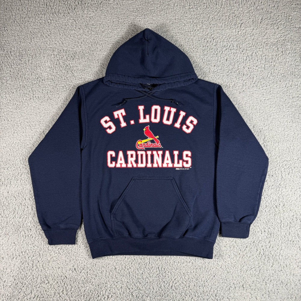 St Louis Cardinals Hoodie Mens Small Blue MLB Baseball Stitches‎ Pullover Fleece